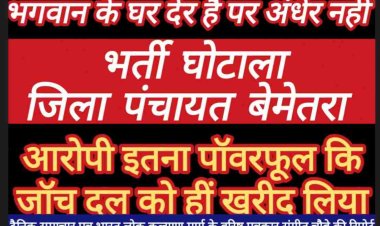 जिला पंचायत बेमेतरा में भर्ती घोटाले में बिना प्रयाप्त अनुभव के सहायक ग्रेड 3 लिपिक पद पर फर्जी नियुक्ति दे दिया